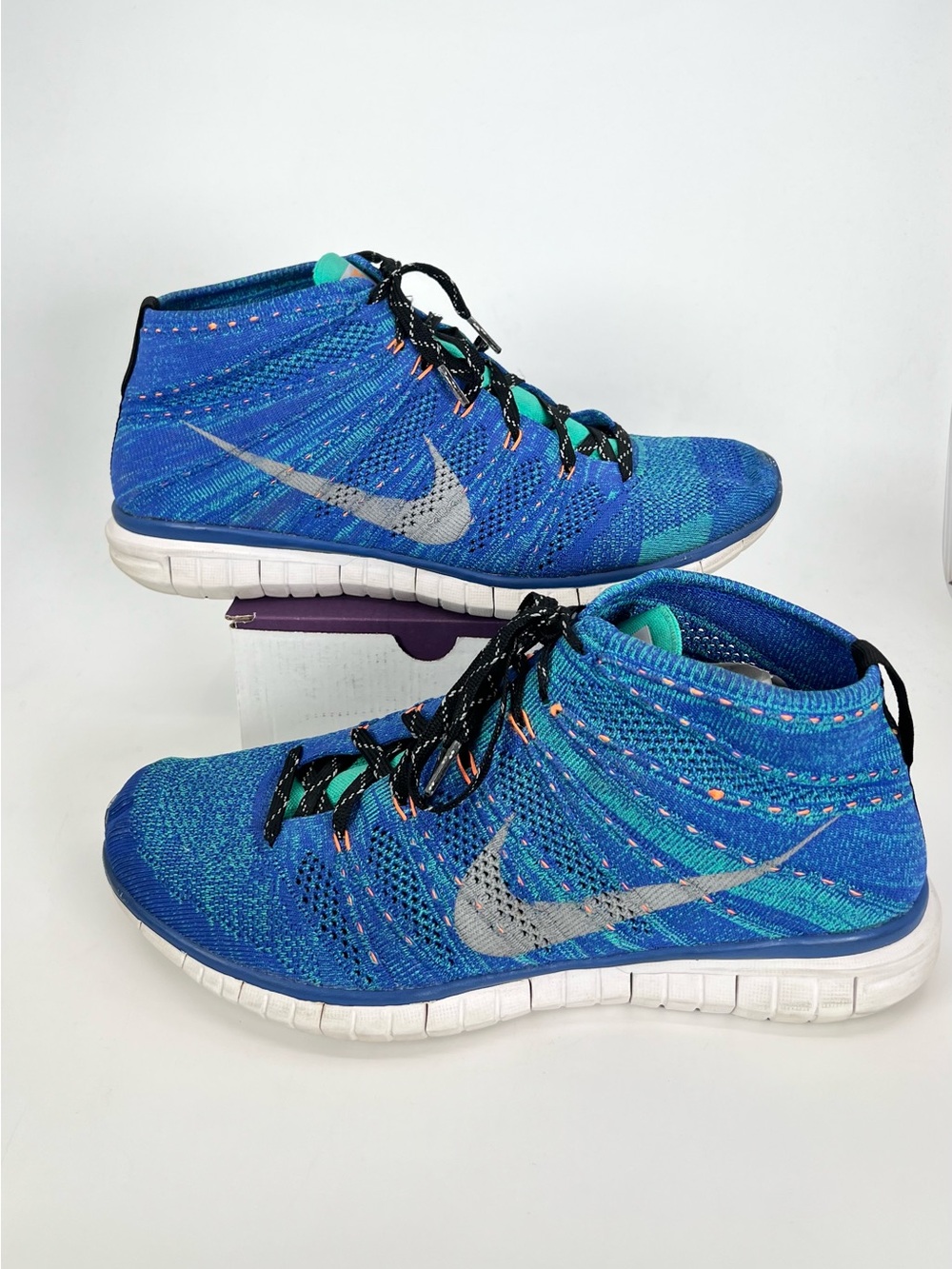 Nike Free Flyknit Chukka **MENS 11** Blue Running Athletic Shoes 639700-400